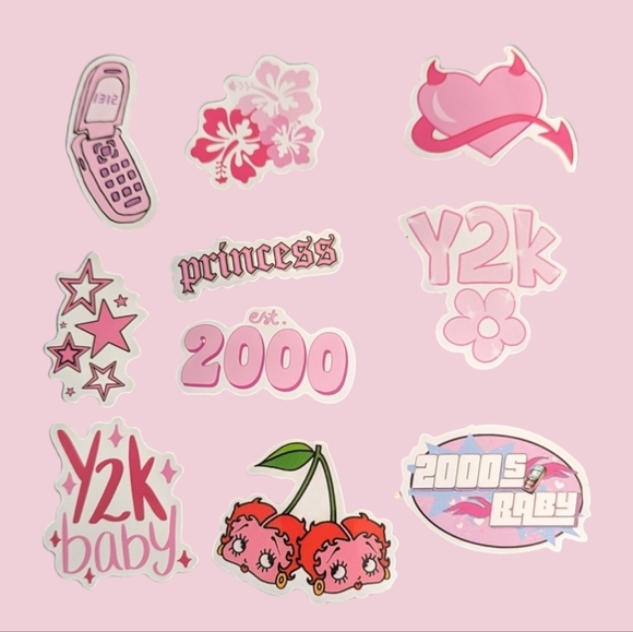 Y2K Pink Princess Power - 10 Pack Vinyl Stickers - 2 Inch (2") - Picture 1 of 1